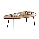 Sofa-Beistelltisch Ovaler Couchtisch, moderner Couchtisch, Sofatisch, Teetisch for Wohnzimmer, Büro, Schreibtisch, Balkon, Hartfaserplatte und Metallbeine, Mitteltisch, minimalistischer Couchtisch, 47