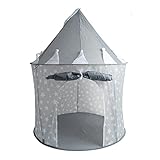 Kinder Gils Jungen Tipi Spielzelt mit Bodenmatte, einfache Installation Jurte-Stil Mond Sterne Muster Kinder Schloss Prinzessin Abenteuer Spielzelt für Indoor und Outdoor Spiele (Grauer Sternen)