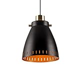 TAYOMA Schwarze Vintage-Pendelleuchten Hohle Hängeleuchte Im Retro-Stil Bauernhaus-Deko-Suspensiom-Lampe E27 Einzelkopf-Deckenleuchtenschirm Für Restaurant, Bar, Schlafzimmer, Nachttisch