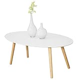 SoBuy FBT61-W Couchtisch mit Holzbeinen Wohnzimmertisch Sofatisch weiß BHT ca: 105x40x60cm