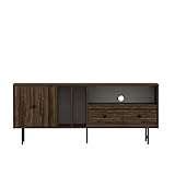 moebel17 TV-Schrank,Fernsehtisch,TV Lowboard,TV Tisch,Sideboard, Ailey, Braun Schwarz mit Holz, Füße aus Metall, Holz, mit Tür und Schubfächer, für Wohnzimmer,160 x 67 x 35 cm, 9093