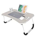 unycos - Klappbarer Laptoptisch, Betttablett, Leseständer, Computertisch, Frühstückstablett, Beistelltisch | Tisch zum Arbeiten, Lernen, Frühstücken oder Filme Schauen (Holz OHNE Schublade)