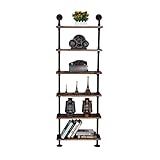 LXBAMKEA Industriell Leiter Wandregal, 2/3/4/5/6 Stufen Wandhalterung Bücherregal, Heim Wohnzimmer Büro Studie Lagerung Einheit, Schwebende Regale, Bücherregal (Size : 60x20x180CM)