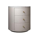 Nachttisch Leichter Luxus-Nachttisch Rockboard einfacher moderner Leder-Nachttisch mit Schubladen Nachttisch geeignet für Apartment-Schlafzimmer Nachttische (Farbe: Cremeweiß, DREI Schublad