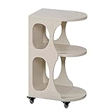 Beistelltisch Beistelltisch, mobiler Nachttisch mit Ablage und Rädern, moderner Beistelltisch, Aktenschrank, Aufbewahrungstisch for das Home Office, einfache Montage, weiß Kaffeetisch Kleiner Sofatisc