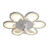 USMJQVZ 19,7'' Flower Deckenventilatoren mit Lichtern und Fernbedienung, moderner, bündig montierter Deckenventilator, leiser, umkehrbarer Deckenventilator für Kinderzimmer und Wohnzimmer