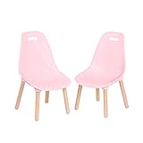 B. spaces Kinderstuhl 2er Set in Pink mit Holzbeinen – Kindermöbel, Kinderstühle stabil und stylisch mit Holz – Stuhl für Kinder ab 3 Jahren PVC-frei