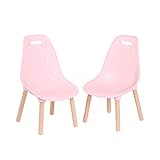 B. spaces Kinderstuhl 2er Set in Pink mit Holzbeinen – Kindermöbel, Kinderstühle stabil und stylisch mit Holz – Stuhl für Kinder ab 3 Jahren PVC-frei