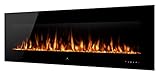 Noble Flame Vegas 1830 Schwarz - Elektrokamin Wandkamin Kaminofen Kamin - Wandmontage Fernbedienung - Verschiedene Breiten