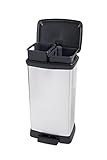 Curver Abfalleimer, DECO DUO PEDAL BIN 23+23L, silber