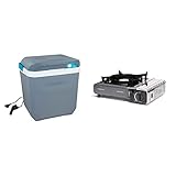 Campingaz Powerbox Plus Thermoelektrische 12V/230 V Kühlbox, 24 Liter & Camp Bistro 3 Gaskocher, 1-flammig, Campingkocher, 2.200 Watt Leistung, kompakter Outdoorkocher, Schwarz, 34 x 28 x 13 cm