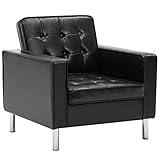 vidaXL Chesterfield Sessel Kunstleder-Polster Schwarz Loungesessel Clubsessel