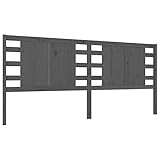 vidaXL Kopfteil Betthaupt Bettkopfteil für Bett Bettgestell Bettrahmen Holzbett Massivholzbett Schlafzimmer Grau 156x4x100cm Massivholz Kiefer