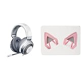 Razer Kraken - Gaming Headset (3,5mm Audio-Klinkenstecker mit In-Line Fernbedienung) weiß/Mercury & Kitty Ears Katzenohren Kraken Gaming Headsets einzigartiger Look und Design Rosa