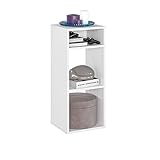 KOMTO Regal Weiß - Bücherregal Klein Standregal Würfelregal Büroregal 33,8 х 30,7 х 80,4 cm Bücherschrank RIM2 für Kinderzimmer Regal Wohnzimmer