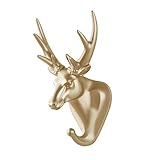 BPILOT Kleiderhaken Home Wand Tierform Dekoration Kleidung Kleiderhaken Tür Badezimmer Haken Frei Stanzen Kleiderhaken Hirsch A