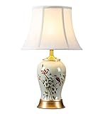 Tischlampen Nachttischlampe Tischleuchte Chinesische Keramik-Tischlampe, Große Klassische Wohnzimmer-Dekor-Schreibtischlampe, Handgefertigte Florale Glasierte Nachttischlampe Für Schlafzimmer Tischlam