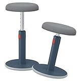 Leitz Active Sitz-Steh-Hocker, Ergonomischer höhenverstellbarer Wipphocker für 46 cm bis 79 cm Höhe, Runder Bürodrehstuhl/-hocker, Ergo Cosy Serie, grau, 65180089