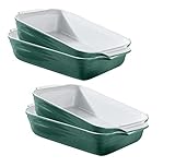 KHG Auflaufform klein 1 Personen 4er Set in Türkis | Ofenform 22 cm mit 0,5 Liter | Backform aus Keramik Steingut für Lasagne Tiramisu & Co. | Lasagneform rechteckig & kratzfest