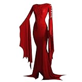 Damen Halloween Kostüm Viktorianisches Kleid Vintage Mittelalter Abendkelid Gothic Kleier Steampunk Renaissance Ballkleid Karneval Partykleid Cosplay Cocktailkleid Trachtenkleid für Geschenk