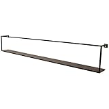 mokebo® Wandregal schmal o. Gewürzregal 100cm Breite in Schwarz Metall 'Die Landungsbrücke', Hängeregal, Schweberegal, Bilderleiste, Wandboard oder Bücherregal im Scandi Stil