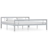 UTUMAX Nice Cool-Bettgestell, Metall, 180 x 200 cm, Grau und Weiß