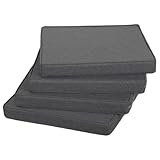 Gutekissen® Stuhlkissen Polsterauflage Auflage für Stühle/Bänke für Haus und Garten Sitzauflage Gartenkissen Sitzkissen viele Farben FK5 (50x50, Anthrazit, 4)