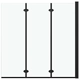 vidaXL Duschkabine Faltbar 3 Paneele Duschabtrennung Badewannenfaltwand Badewannenaufsatz Faltwand Duschwand Dusche ESG 130x138cm Schwarz