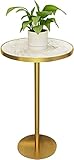Bartheke, hoher Cocktailtisch, Bistro-Cocktail-Stehtisch mit Marmorplatte, leicht zu reinigen, geeignet für Zuhause, Pub, Café, Höhe 75 cm, 95 cm, 105 cm