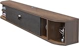 TV-Schrank-Set-Top-Box, schwebende Medienkonsole, wandmontierter TV-Ständer, Walnussfarbe,/140 cm