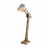 Loberon® Stehlampe Coulimer, Mangoholz, Eisen, H/B/T ca. 123/30/89 cm, braun/grau