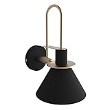 FFOCCO Moderne Industrielle Wandleuchten, Nordic Macaron Wandleuchte Horn Metall Wandleuchte Beleuchtung for Gangkorridor Nachtleseleuchte E27,Schwarz