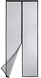 Apalus VP Fliegengitter Tür, Magnet Insektenschutz Balkontür 100x210 cm, 2 x Langlebiger als der Apalus Klassiker, Katzen Sicher, Stärkere Magneten, 3.8 cm Breites Klettband, Nicht Kürzbar