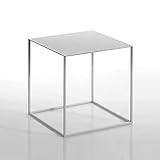 GuiPaiShi Kleine, Platzsparende Tische, Stilvoller Quadratischer Metall-couchtisch, Nachttisch, Ideal Für Wohnzimmer, Büro, 40 T X 40 B X 40 H cm(Size:40 * 40 * 40CM,Color:Weiß)