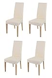 t m c s Tommychairs - 4er Set Moderne Stühle Chiara für Küche und Esszimmer, robuste Struktur aus lackiertem Buchenholz Farbe Naturfarben, gepolstert und mit Stoff in der Farbe Elfenbein bezogen