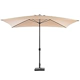 MaxxGarden Balkon Sonnenschirm 150x250 cm - Rechteckig mit Schutzhülle- Gartenschirm Terrassenschirm - Sonnenschutz UV 50+ (Taupe)