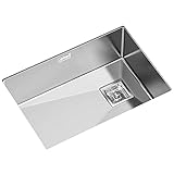 Spüle Silber Küchenspülen Einzelne schmale Seite U200Bbowl U200Bprep Spüle Edelstahl-Barspüle Drop-In- oder Unterbauinstallation (Farbe: Silber, Größe: 65 x 45 cm)