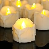 PChero Led Kerzen mit Timerfunktion, 12 Stück LED Elektrische Teelichter Flackernd Kerze Beleuchtung mit Batterie, Automatik Timerfunktion: 6 Stunden an und 18 Stunden aus [Warm weiß]