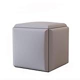 Hocker Quadratischer Fußhocker, Leder-Fußstützenhocker, moderner Fußstützenhocker für Couch, Schreibtisch, Büro, Wohnzimmer, Couchtisch-Fußhocker (Color : A)