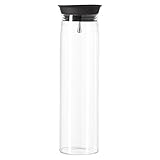 LEONARDO HOME Karaffe Brioso 1 Liter, Glas, Wasserkaraffe mit Deckel, Kurg, Glaskanne, handgemacht , 050848