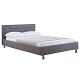 CARO-Möbel Polsterbett Einzelbett Laredo 120 x 200 cm inklusive Lattenrost Stoffbezug in grau