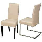 Staboos Stuhlhussen 2er Set - Hohe Elastizität - Stuhlbezug 2er Set - ÖKO TEX Zertifiziert (Beige)