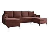 Mirjan24 Ecksofa Cesechi U, 4 Sitzer Eckcouch mit Bettkasten und Schlaffunktion, U-Form Sofa für Wohnzimmer, Polsterecke mit Bettfunktion, Wohnlandschaft (Manila 29)