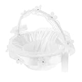 BESTonZON Blumenkorb Geschenkkörbe Für Frauen Weißes Dekor Rosendekor Rattan-Picknickkorb Kleiner Spitzenkorb Picknickkorb Mit Hochzeitskörben Geschenkbehälter Hochzeitsdekoration