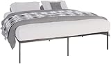 CLP Metallbett Fargo Mit Lattenrost I Stabiles Bettgestell Mit Stauraum, Farbe:schwarz, Größe:200x180x42 cm