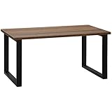 HOMCOM Couchtisch, Beistelltisch mit Holzoptik, Rechteckiger Kaffeetisch, Sofatisch für Büro, Schlafzimmer, Stahlgestell, 100 x 60 x 50cm, Natur
