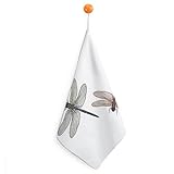 ASDTEHCY 4 Stück hängende Handtücher, bunte Libellen-Handtücher, zum Aufhängen kleiner trockener Handtücher für Küche und Badezimmer