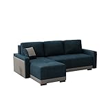 Ecksofa Komiro L, Eckcouch, 3 Sitzer L-Form Sofa, Ecksofa mit Schlaffunktion und Bettkasten, Wohnlandschaft, Bettfunktion, Ottomane universell, Couch (Centauri 86 + Centauri 86 + Centauri 05)