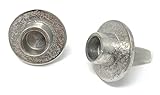 2er Set Massiv Kerzenhalter Aufsatz für Weinflaschen Flaschen Bottle Kerzenständer Antik Look für Stabkerzen, Aluminium Raw Silber