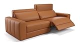 sofanella - Ledersofa Capri 3-Sitzer Echtleder Ledercouch - Cognac XL: 234 Breite x 102 Tiefe